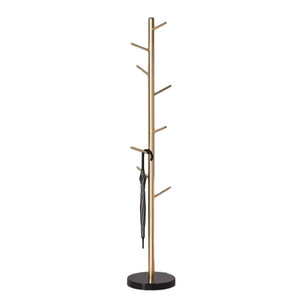 HRGKLMN Freestanding Coat Rack Tree Shaped Modern Coat Stand with Many Hooks, Minimalist Coat Hanger Stand for Apartment Office Hallway Bedroom,Gold A,Modell A