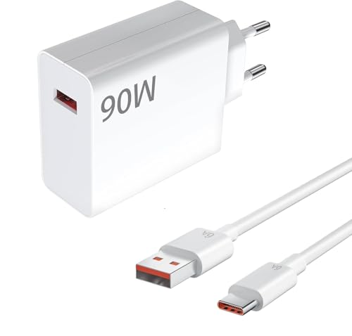 Caricabatterie rapido da 90 W per Xiaomi, con cavo USB C da 1 m, per adattatore da 90 W per Xiaomi Redmi Note 14 Pro,15T 15 14 Poco X7 Pro F7 Ultra, disponibile per altre marche