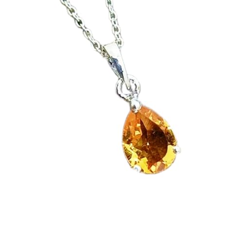 Colgante de citrino natural y plata de ley como regalo para el éxito y la prosperidad personal