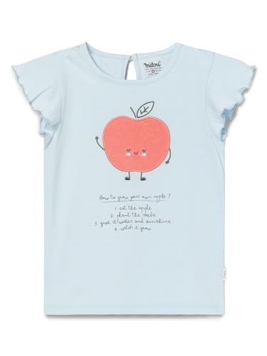Image of Milou Girls 100% Cotton Short Sleeves Mango Placement Print Biowash T-Shirt | Soft & Breathable, Safe Dyes, Label-Free Comfort
