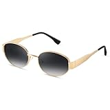 kunchu Sonnenbrille-Damen-Polarisiert-Unisex-Herren-Gold-Metal-Retro-Oval-Trendy-Sonnenbrillen-Vintage-Uv400-Classic-Ultraleicht-Schutz，Geeignet FüR Camping-fotografie-Outdoor-Geschenke für frauen-4