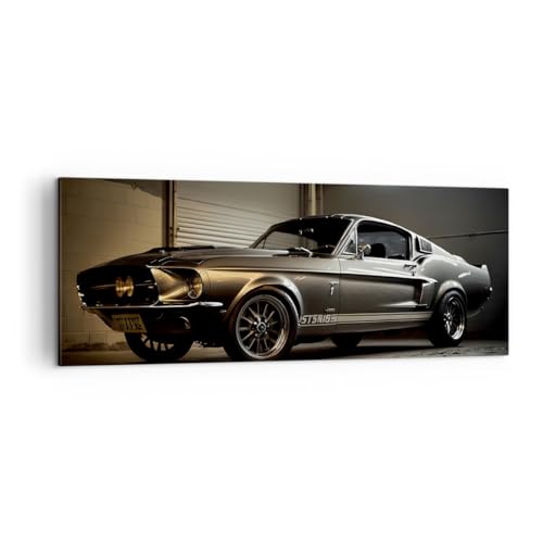 Tableau voiture classique pour habiller un grand mur vide salon chambre deco panoramique 140x50