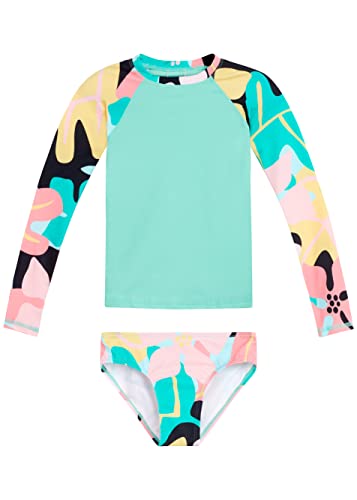 Maillot de bain 2 pièces anti-UV à manches longues pour fille 4T Aria Coral
