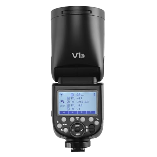 Image of GODOX V1 V1-S Flash for Sony Cameras, 76Ws 2.4G TTL Speedlite for Sony Speedlight HSS 1 /8000s, 480 Full Power Shots, Rechargeable Li-ion Battery, 1.5s Recycle Time, 10 Levels LED Modeling Lamp