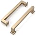 Amerdeco 10 Pack Champagne Bronze Cabinet Pulls 5 Inch(128MM) Hole Centers Kitchen Cabinet Handles Cabinet Hardware Kitchen Handles for Cabinets Cupboard Handles Drawer Pulls ZH0019