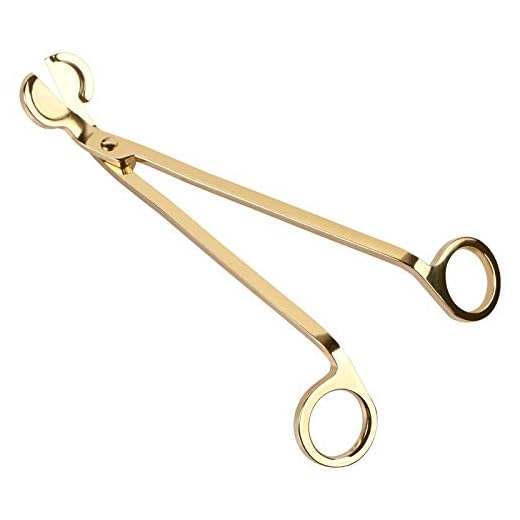Harapu Candle Wick Trimmer, Polished Stainless Steel Wick Clipper Cutter, Reaches Deep Into Candles to Cut Spent Wicks, Gold