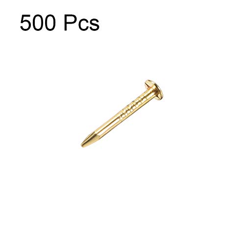 uxcell Clavos Pequeños de Hierro 1X10mm para Cajas Decorativas de Madera DIY Tono Dorado 500 piezas miniatura 2