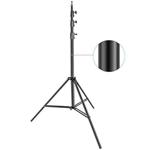 Neewer Heavy Duty Light Stand, Metal 13ft/4m Adjustable Photography Tripod Stand with Built-in Spring Cushion and 1/4” Screw for Studio LED Light, DSLR Camera, Max Load: 22lb/10kg – Black