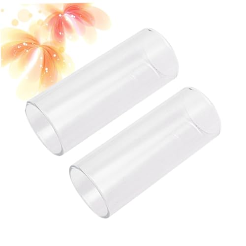 VANZACK 2pc Medium Bottleneck Glass Guitar Slide Rock Guitar Accessory Heat Treated