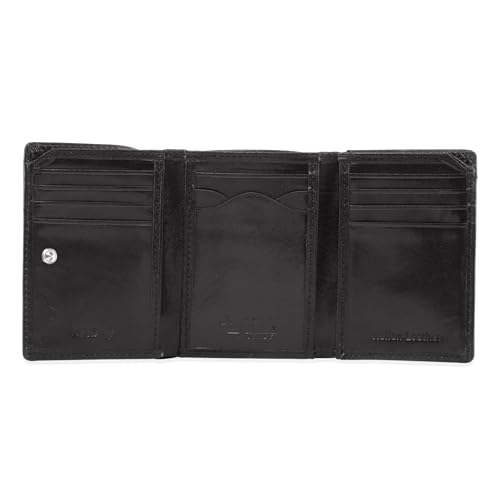 Tony Perotti Men's Italian Leather Trifold RFID Wallet With ID Window, Card Holders, Currency Gusset, Receipt Pockets - Eco-Friendly Vegetable-Tanned Full Grain Leather