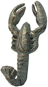 G-54-792-BRONZE 5 in. Cast Iron Wall Mounted Lobster Hook - Antique Seaworn Bronze