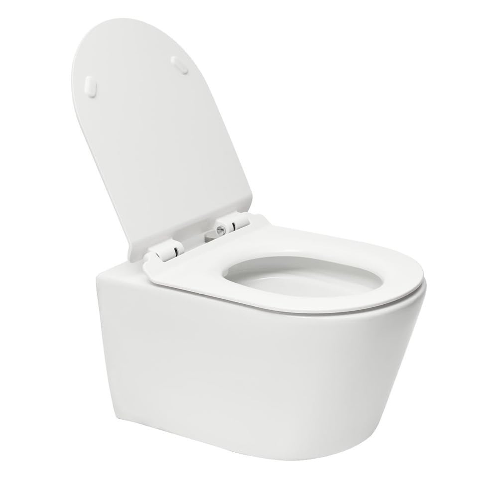 Swiss Aqua Technologies Brevis WC suspendido sin bridas, fijaciones invisibles + tapa ultrafina, softclose (BrevisRimless) - BrevisRimless
