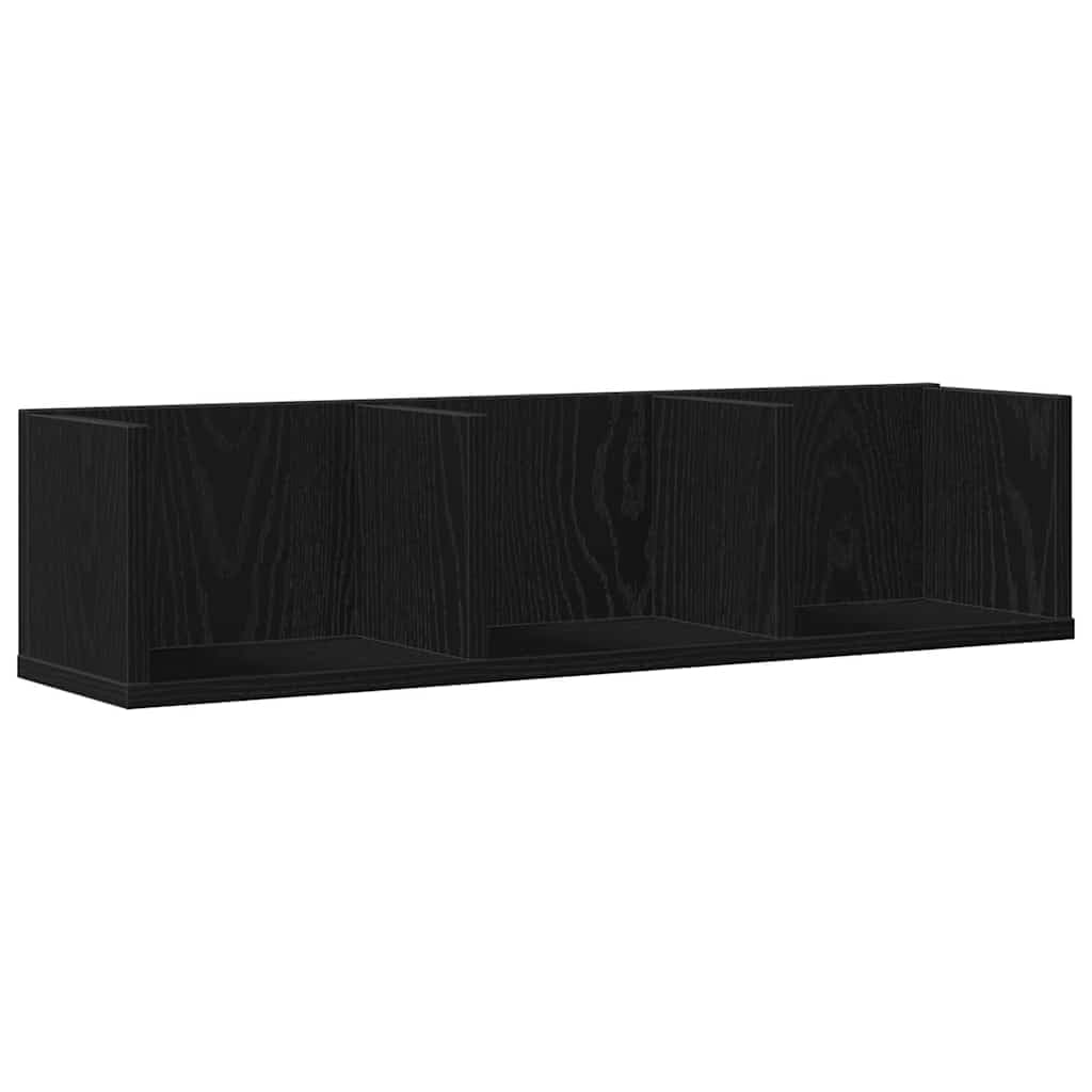 Estantería de pared con aspecto de roble negro, 75 x 18 x 18 cm, material de madera, estantería flotante con diseño minimalista para salón, estantería de pared con amplio espacio de