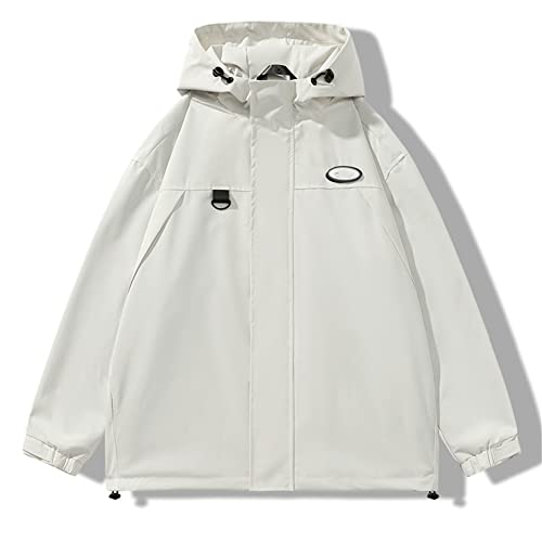 Veste bomber surdimensionnée homme coupe-vent blanc XXL style trench baggy