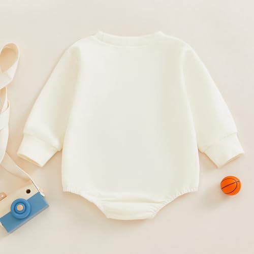 Newborn Baby Boy Girl Romper My First Basketball Season Onesie Sweatshirt Bodysuit Cute Infant Fall Winter Outfit3