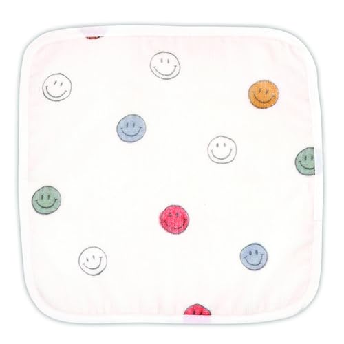 Image of Stephan Baby 2-Piece Washcloth Set - Soft 100% Cotton Velour Terry Cloth, 10 inch Square, Smile