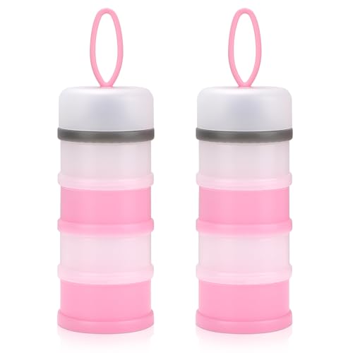 Image of Accmor 2 Pack Baby Formula Dispenser On The Go, Stackable Formula Dispenser Formula Container to Go, Non-Spill Portable Milk Powder Kids Snack Storage Container, BPA Free