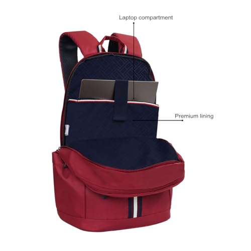 Image of Tommy Hilfiger Laptop Backpack Elbert | Backpack for School, College and work | Water-Resistant, Fits 15-inch Laptop, with Rain Cover, Trolley Holder & 1-Year Warranty | 31L Capacity