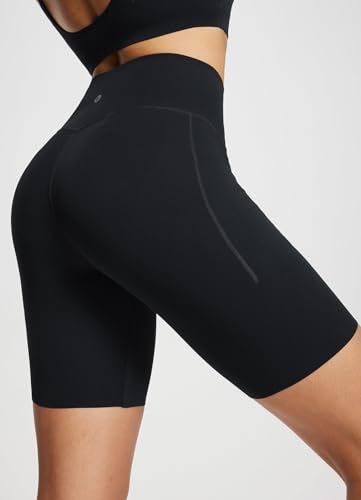 baleaf Freeleaf Women's 8" High Waist Biker Shorts with Pockets Yoga Running Volleyball Workout Gym Shorts for Summer Spandex2