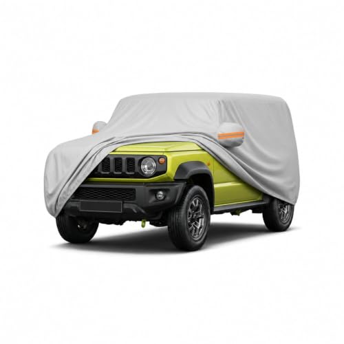 Image of myTVS 100% Waterproof Car Body Cover for Maruti Jimny - Custom-Fit, Double-Layer, UV & Dust Proof, Mirror Pockets & Elastic Clip Lock (CSK 14)