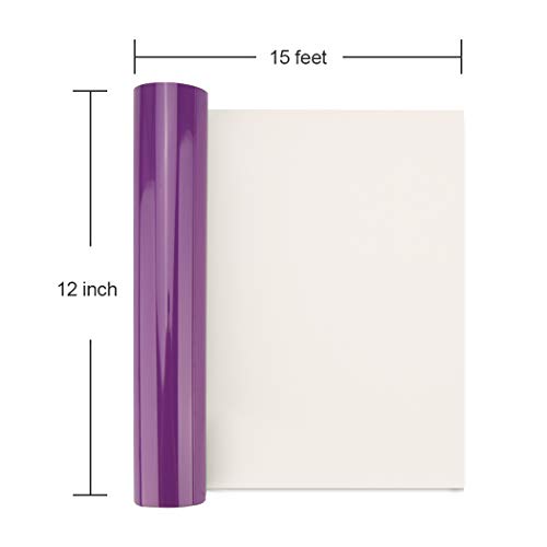 Somolux Htv Matte Purple Iron On Vinyl Compatible With Silhouette Easy To Cut & Weed Iron On Heat Transfer Vinyl Diy Heat Press Design For T-Shirts 12Inch X15Feet Roll #TOP1