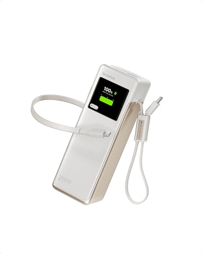 Image of sharge Laptop Power Bank 25000mAh, HyperTower 170W Total Fast Charging Portable Charger, 100W Power Bank with Built-in Cables, High Capacity Travel Essentials Battery Pack for MacBook, iPhone17