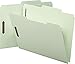 Smead 14980 One Inch Expansion Fastener Folder 2/5 Top Tab Letter Gray Green 25/Box