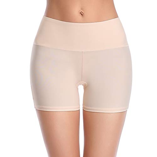 Pantalones cortos Joyshaper para mujer, sin costuras, antirozaduras, ultra finos, antirozaduras, pantalones cortos lisos, pantalones cortos para niño Beige-1 XXX-Large
