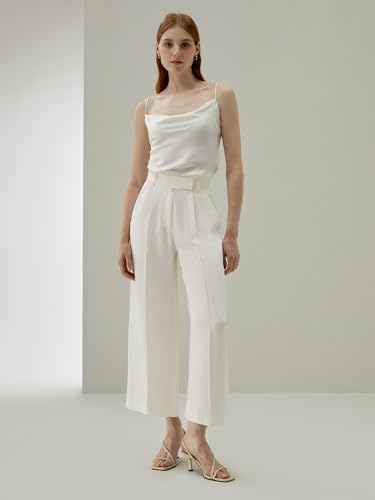 LilySilk Silk Pants for Women Casual 100% 30 Momme Heavy Silk Trousers Wide-Leg Lightweight Versatile Lounge Pants4