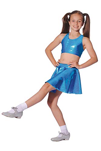 Roch Valley Women Scrop Shiny Metallic Crop Top - Kingfisher, Large - Image 3
