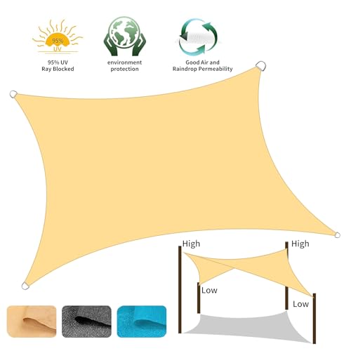 Toldo parasol rectangular de 8x12 pies que soluciona el calor en el patio exterior 6