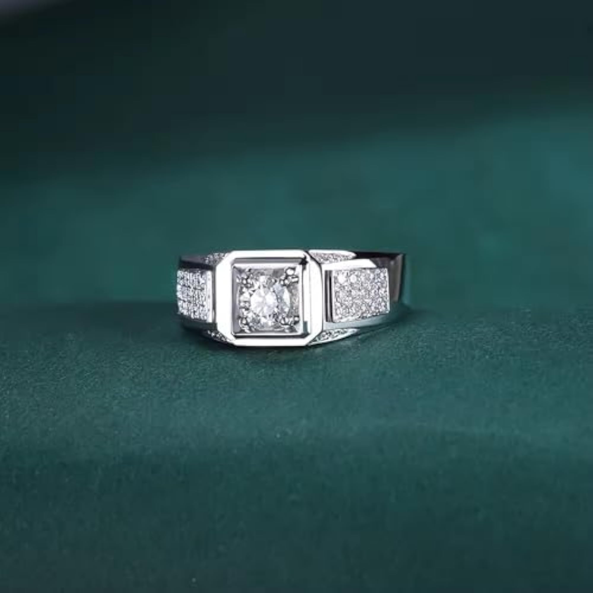 American Diamond Proposal Solitaire Adjustable Ring for Men