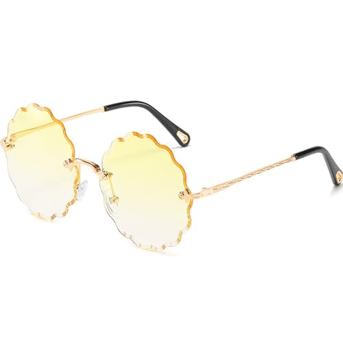 Lunettes de soleil de plage pour femmes avec verres océan dégradé jaune