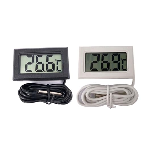 Mini thermomètre numérique étanche avec sonde longue portée 2m à 5m noir
