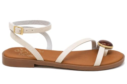 Sandales plates en cuir femme nu-pieds confortables Oh! My Sandals