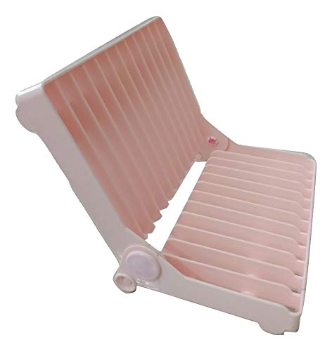 NT-STAR Food Grade Plastic, Foldable, Flexible and Portable, BPA-Free Dish Rack (28 x 21 cm, Pink)