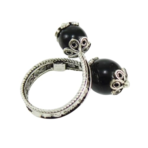 Alliance sarde argent pierre onyx bague réglable femme