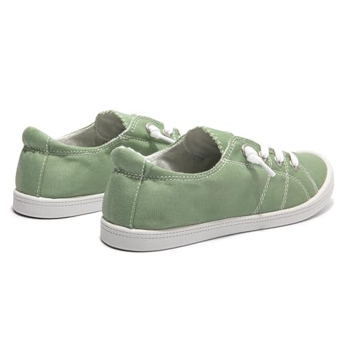 Image of Womens Slip On Shoes, Canvas Low Top Sneakers, Casual Classic Flat Shoes | Comfort Fashion Sneaker with Non Slip Rubber Outsole, Lightweight Tennis Shoes for Walking, Shopping, Picnic, Travel