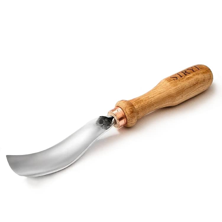 STRYIWood Carving Bent Gouge Chisel 1" #8, Kuksa Carving Tools, Spoon Carving, Carbon Steel Blade, Wood Carving Knife for Profi And Beginners, Woodworking Bent Chisel For Hard and Soft Wood BG825
