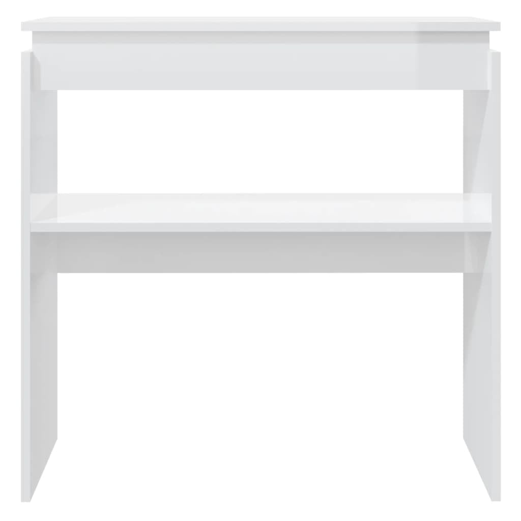 VidaXL Tavolo Consolle Bianco Lucido | 80x30x80 Cm | In Truciolato | Design Moderno Con Fissaggio A Parete