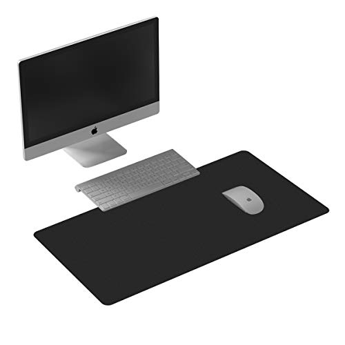 Tapis de souris multifonction noir en cuir synthétique Luosu 91x43 cm