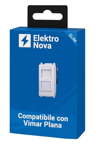 Elektronova Presa Rete Dati RJ45 Cat.5e UTP Bianco compatibile Vimar Plana 2355