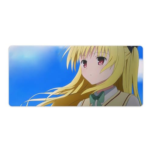 To LOVE�� -�Ƃ�Ԃ� �f�X�N�}�b�g ���h���݌v �f�M �������ȒP �����y�� �f�X�N�ی� �ϏՌ����ɗD�� ����ʂɑΉ� ��^�f�X�N�p�b�h 40x90cm