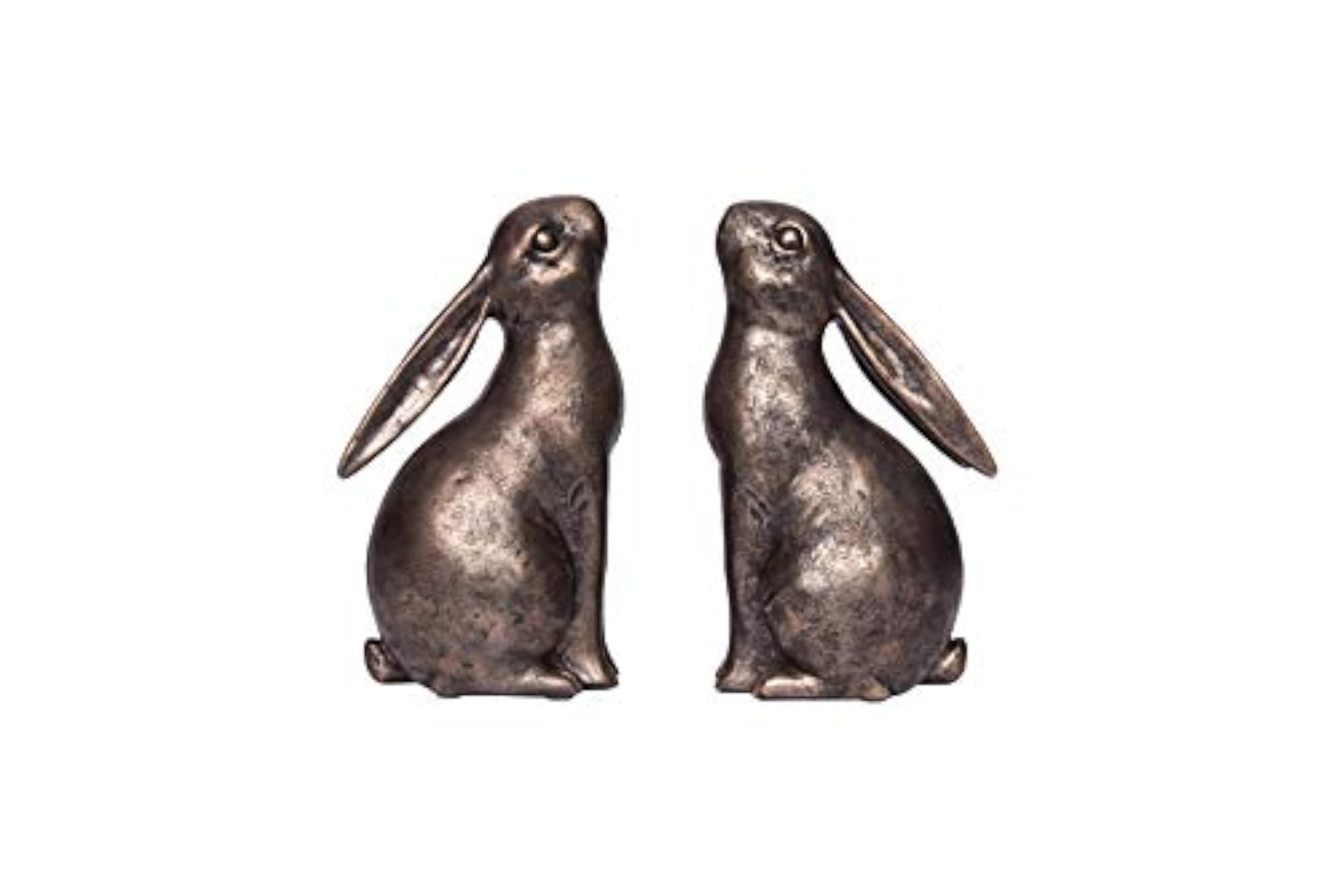Decorative Resin Rabbit Bookends, Bronze Finish