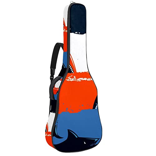 Sac à dos guitare acoustique imperméable motif oiseaux et papillons