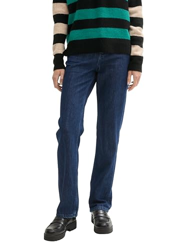 Jeans slim straight femme denim brut authentique avec surpiqûres durables