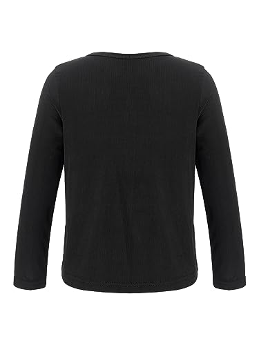 Kids Girls Long Sleeve Button Closure Cardigan Knit Sweater Workout Casual Sweatshirt Tee Top2