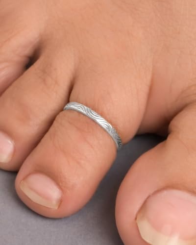 Image of Clara 925 Sterling Silver Size Adjustable Toe Rings Pair Gift for Women