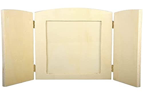 Rayher Cadre photo de voyage avec volets, 1 pce, bois naturel FSC Mix Credit, 18,5x13x0,6cm, à personnaliser, décoration, cadeau, voyage-62424000, Beige