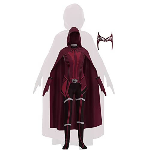 AVIERE Chicas Bruja Escarlata Traje Completo Disfraz De Cosplay De Halloween Mujer Mono Wanda Django...